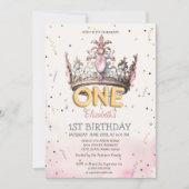 Princess Crown Fairytale 1st Birthday  Kaart (Voorkant)