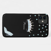Princess crown, gems & crystal shoe, zwart Case-Mate iPhone case (Achterkant (horizontaal))
