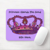 Princess Crown Gepersonaliseerd naam Mousepad Muismat (Met muis)