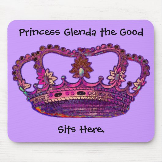 Princess Crown Gepersonaliseerd naam Mousepad Muismat (Voorkant)