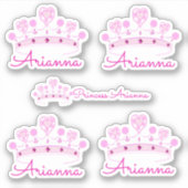 Princess Crown - Gepersonaliseerd Sticker (Voorkant)