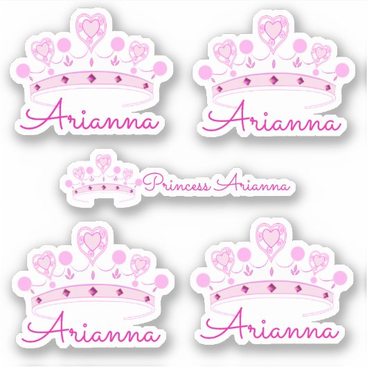 Princess Crown - Gepersonaliseerd Sticker (Voorkant)