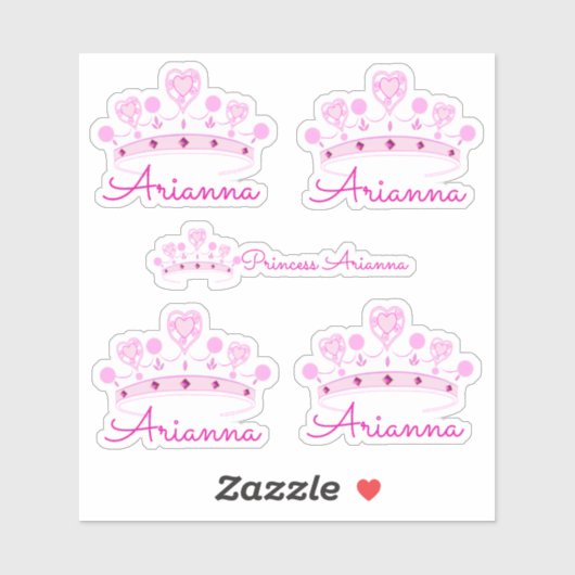 Princess Crown - Gepersonaliseerd Sticker (Vel)