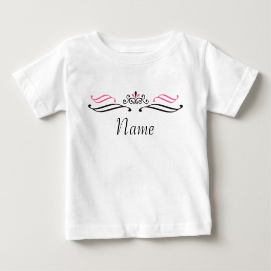 Princess Crown Gepersonaliseerde Baby Shirt w / lo (Voorkant)