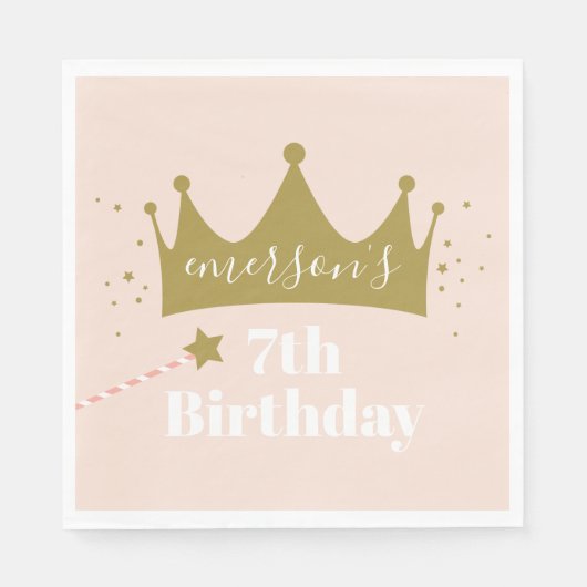 Princess crown girl feestje servet (Voorkant)