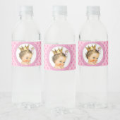 Princess Crown Goud Roze Baby shower Favors Waterfles Etiket (Flessen)