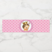 Princess Crown Goud Roze Baby shower Favors Waterfles Etiket (Enkel label)
