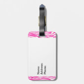 Princess crown in hot-roze bagagelabel (Achterkant verticaal)