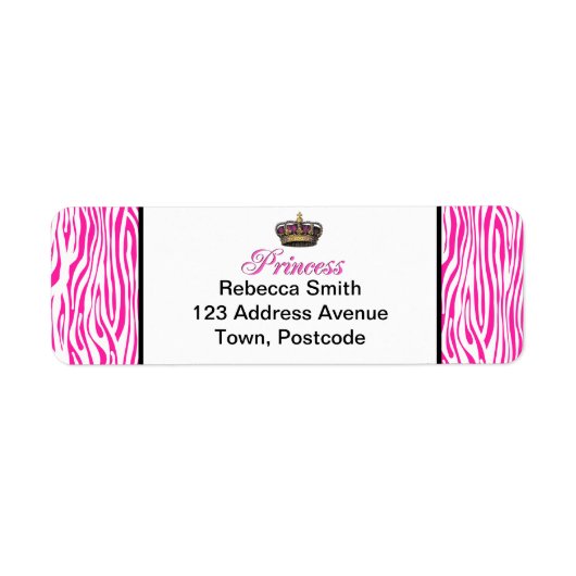 Princess crown in hot-roze etiket (Voorkant)