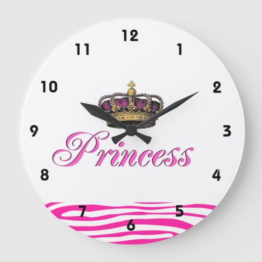 Princess crown in hot-roze grote klok (Voorkant)