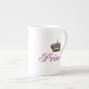 Princess crown in hot-roze porselein kop
