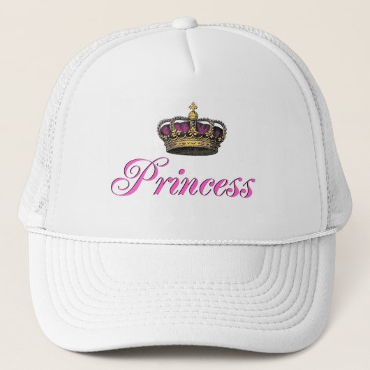 Princess crown in hot-roze trucker pet (Voorkant)
