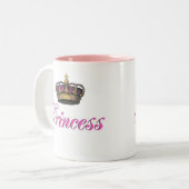 Princess crown in hot-roze tweekleurige koffiemok (Voorkant links)