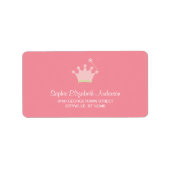 Princess Crown Kinder adreslabel Etiket (Voorkant)