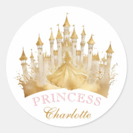 Princess Crown Party Favoriet Sticker - Roze en Go