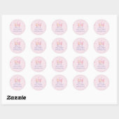 Princess Crown Pastel Roze Meisje Verjaardag Ronde Sticker (Vel)