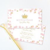 Princess Crown Pink Gold Boutique Business Card Informatiekaartje