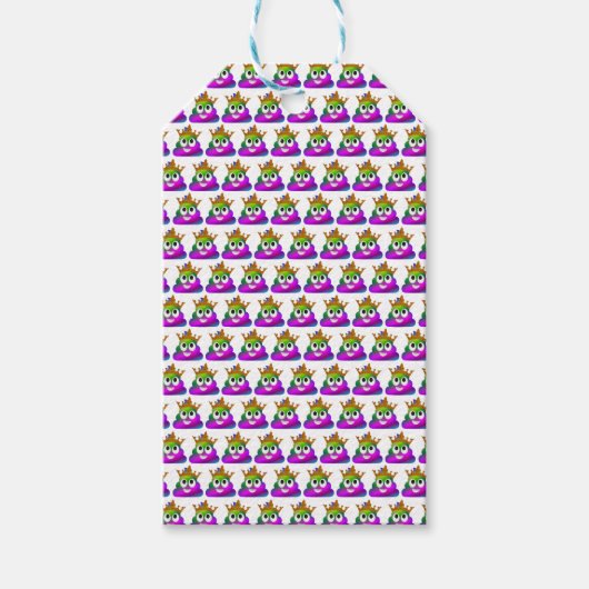 Princess Crown Rainbow Emoji Poop Cadeaulabel (Voorkant)