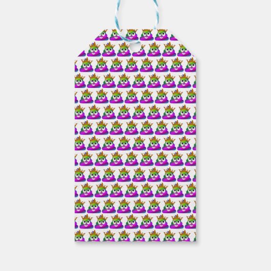 Princess Crown Rainbow Emoji Poop Cadeaulabel (Achterkant)