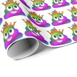 Princess Crown Rainbow Emoji Poop Cadeaupapier