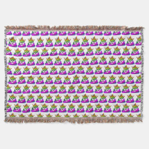 Princess Crown Rainbow Emoji Poop Deken