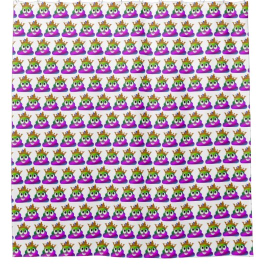 Princess Crown Rainbow Emoji Poop Douchegordijn (Voorkant)