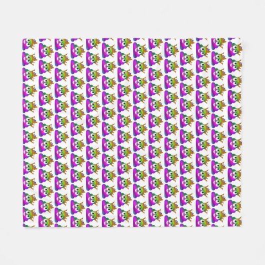 Princess Crown Rainbow Emoji Poop Fleece Deken (Voorkant (Horizontaal))