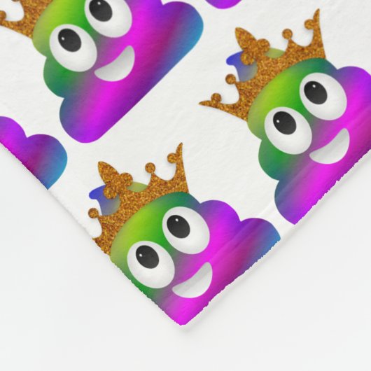 Princess Crown Rainbow Emoji Poop Fleece Deken (Hoek)