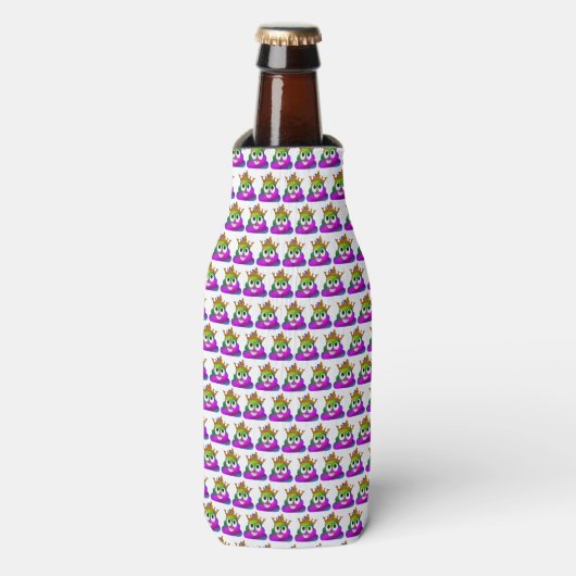 Princess Crown Rainbow Emoji Poop Flesjeskoeler (Fles Voorkant)