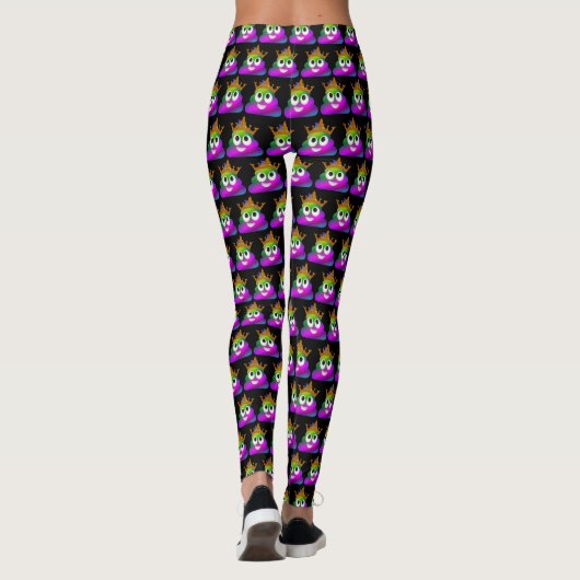 Princess Crown Rainbow Emoji Poop Leggings (Achterkant)