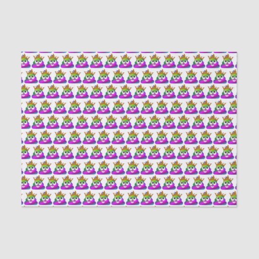 Princess Crown Rainbow Emoji Poop Tissuepapier (Voorkant)