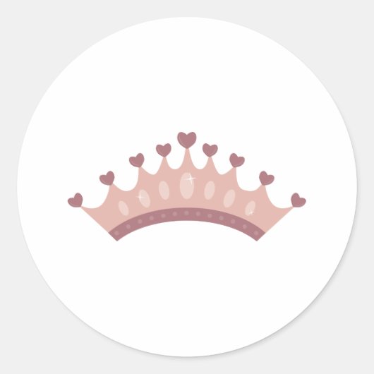 Princess Crown Ronde Sticker (Voorkant)