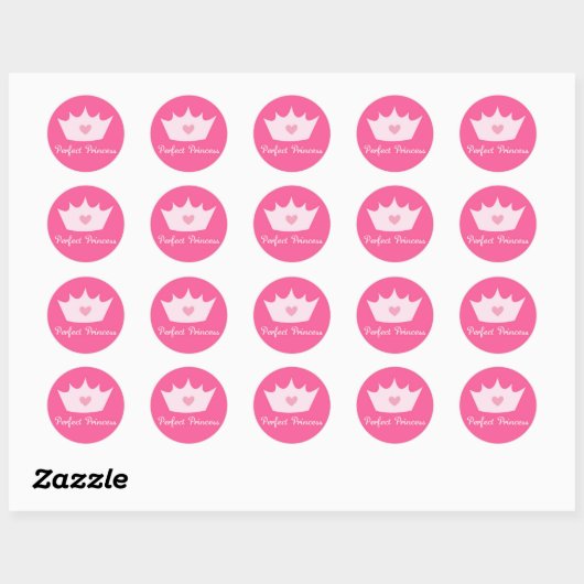 Princess Crown Ronde Sticker (Vel)