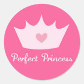 Princess Crown Ronde Sticker (Voorkant)