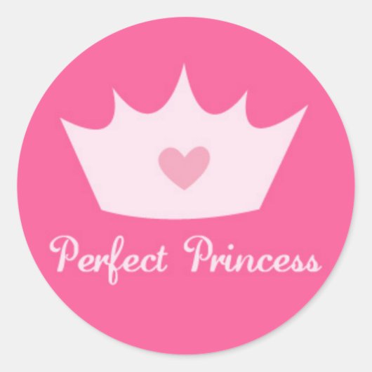 Princess Crown Ronde Sticker (Voorkant)