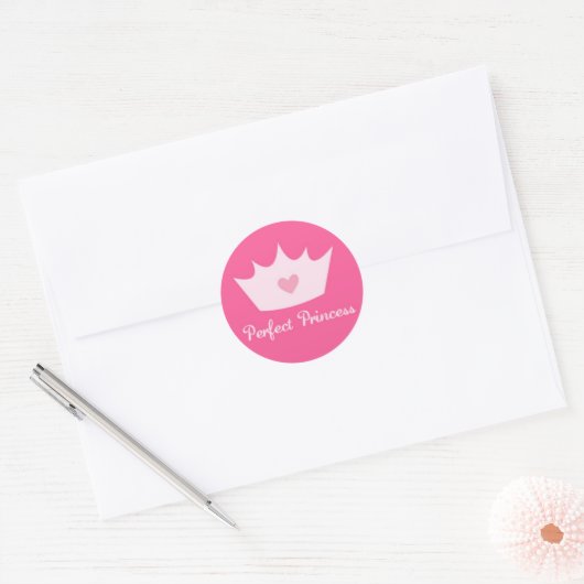 Princess Crown Ronde Sticker (Envelop)