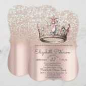 Princess Crown Roos Gold Bokeh 18e verjaardag Kaart (Voorkant / Achterkant)