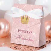 Princess Crown Roos Goud Blush Roze Sparkle Bedankdoosjes