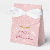 Princess Crown Roos Goud Blush Roze Sparkle Bedankdoosjes (Voorkant Zijde)