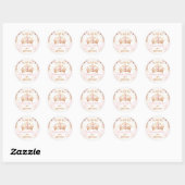Princess Crown Roze Bloemen Meisje Verjaardagsguns Ronde Sticker (Vel)