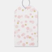 Princess Crown Roze Gouden Glitter Confetti Stippe Cadeaulabel (Achterkant)