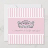 Princess Crown Roze Wit Baby shower Uitnodiging (Voorkant)