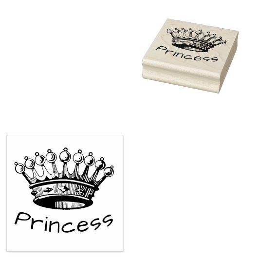Princess Crown Rubberstempel (Gestempeld)