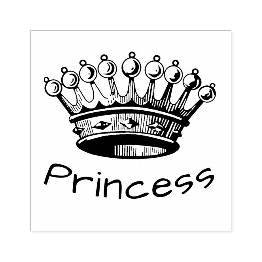 Princess Crown Rubberstempel (Afrduk)