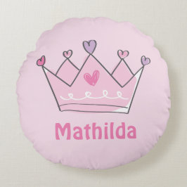 Princess Crown, Schattigee Baby Gift, gepersonalis Rond Kussen