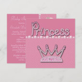 Princess Crown Shoes & Jewel Pacifier Baby shower Kaart (Voorkant / Achterkant)