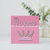 Princess Crown Shoes & Jewel Pacifier Baby shower Kaart (Staand voorkant)