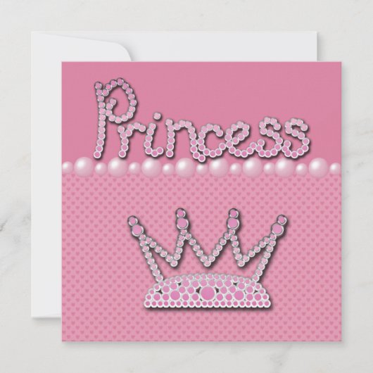 Princess Crown Shoes & Jewel Pacifier Baby shower Kaart (Voorkant)