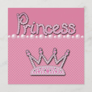 Princess Crown Shoes & Jewel Pacifier Baby shower Kaart