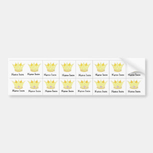Princess Crown sippy cup labels Bumpersticker